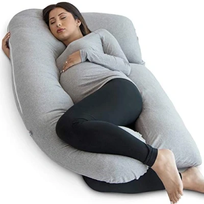 Image of PharMeDoc Pregnancy Pillow U Shape Full Body and Maternity Support with Detachable Extension for Back, Hips, Legs, Belly Pregnant Women