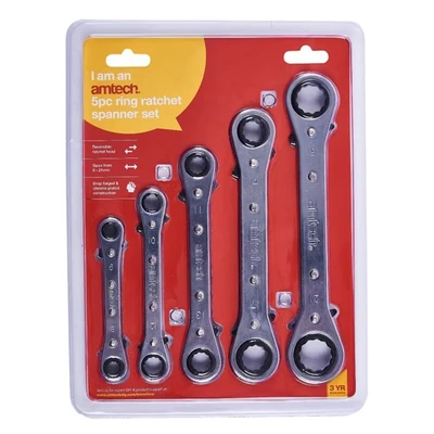 Image of Amtech K1500 5 Piece Ring Ratchet Spanner Set