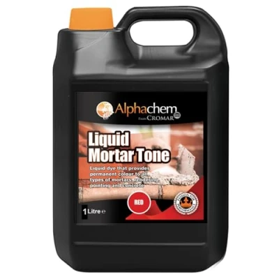Image of CROMAR AlphaChem Liquid Mortar Tone Iron Oxide Based Dye for Permanent Color in Rendering Pointing &amp; Concrete Red 1KG