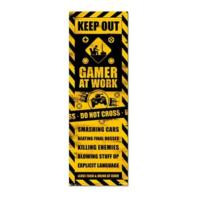 Image of Grupo Erik Gameration Gaming Caution Poster 20.8 x 62.2 inches / 53 158 cm Shipped Rolled Up Cool Posters Art &amp; Prints Door