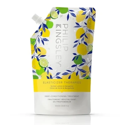 Image of Philip Kingsley Elasticizer Therapies Silican Lemon and Bergamot Deep Conditioning Hair Mask Treatment For Dry, Damaged, Curly Hydrate, Strengthen, Reduce Frizz, Add Bounce 1000ml