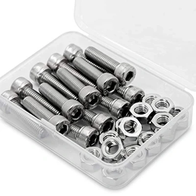 Image of M8 1.25 x 20mm 15PCS Socket Head Cap Screws Bolts and Nuts Set 304 Stainless Steel 18 8 Allen Drive