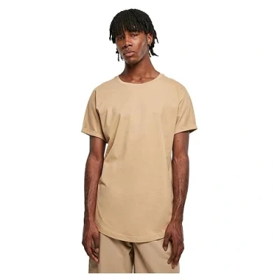 Image of Urban Classics Shaped Turnup Basic Tshirt, Men&#039;s, Size: Small, Unionbeige