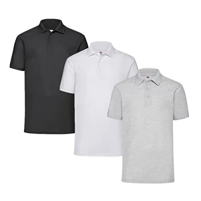 Image of Fruit of the Loom Men&#039;s Polo Shirt (Pack 3), XXL