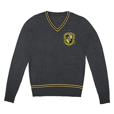 Image of Cinereplicas Harry Potter Pull Hogwarts V Neck Grey Hufflepuff Small