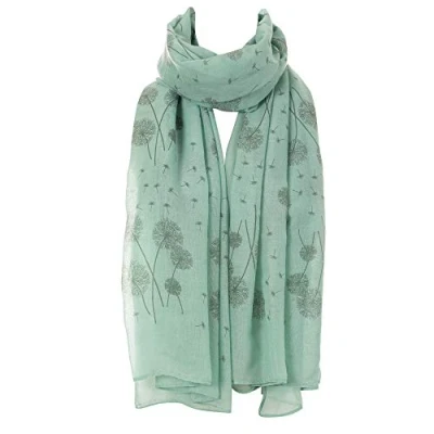 Image of Dandelion Celebrity Designer Scarf Women Shawl Wrap By London Scarfs (aqua blue)