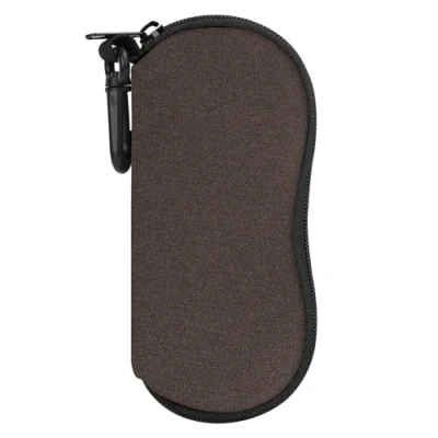 Image of MoKo Sunglasses Soft Case, [Ultra Lightweight] Neoprene Zippered Eyeglass Storage Case with Belt Clip for Eyewear, Frames, Carrying Pouch Makeup Bag Keys, Pencils, Cards Brown