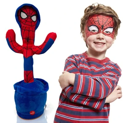 Image of Ava&#039;s Toys Dancing Toy Interactive Superhero Robot Spider Singing and Baby Talking 120 Songs Blue for Boys Girls Funny Cactus with Led Lights