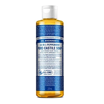 Image of Dr Bronners Pure Castile Soap Peppermint (237ml 100% organic)