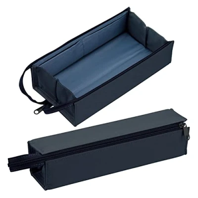 Image of KOKUYO F VBF122 7 Pencil Case C2 Sheet Large Ash Black, black (ash black), Lサイズ, Modern