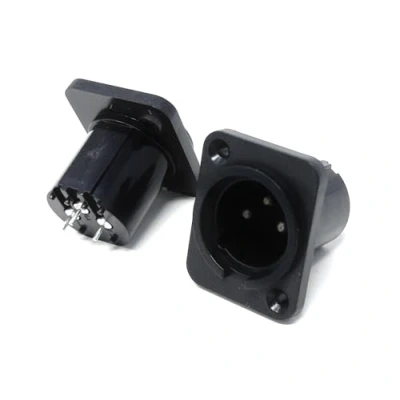 Image of DRUT 3 Pin XLR Male Chassis Mount Socket Plastic Panel Jack for Audio, Microphone, Studio, DJ Mixer and Speaker Connections, Solder Terminals (1)