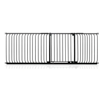 Image of Safetots Elite Pressure Safety Gate, 225cm 234cm, Matt Black, Fit Stair Baby Gate for Doors Hallways and Spaces, Barrier, Easy Installation