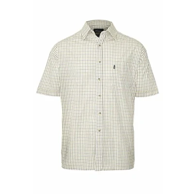 Image of Champion Mens Checked Country Casual Short Sleeve Shirt Tattersall Green 5XL