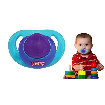Image of Classic Orthodontic Pacifier with Ring, Ultra Air Dummy BPA Free, Breathable Dummies for Newborn Babies 0 6 Months (Aqua Ortho Pacifier)