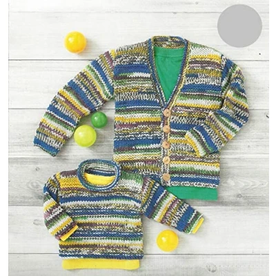 Image of Sirdar Snuggly Baby Crofter Chunky Knitting Pattern 4949 Cardigan &amp; Sweater
