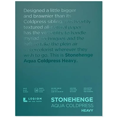 Image of Stonehenge Aqua 9X12 300#, Paper Cotton, White 300lb, One Size