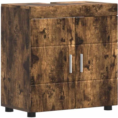 Image of vidaXL Bathroom Basin Cabinet with Storage Smoked oak 60 x 34 63 cm