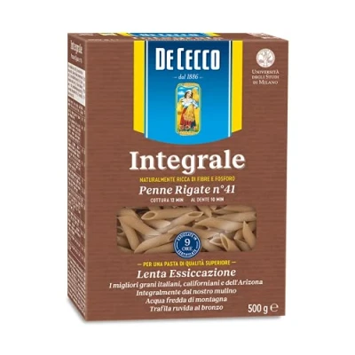Image of 5X Pasta De Cecco Penne rigate integrali n. 41 Whole Wheat Grain Italian 500g 100%