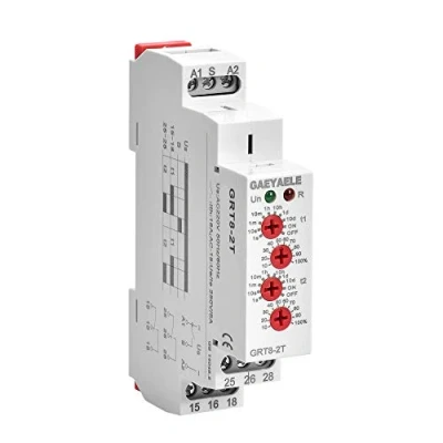 Image of GAEYAELE Double Delay on Timer Relay AC230V 2*SPDT 16A Din Rail Type Time Relay(GRT8 2T,AC230V)