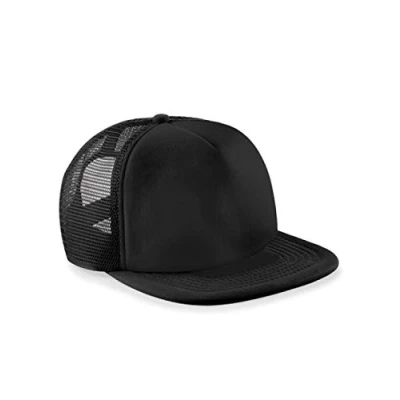 Image of Beechfield Vintage Plain Snap Back Trucker Cap Classic Retro Style Hat Orange/White
