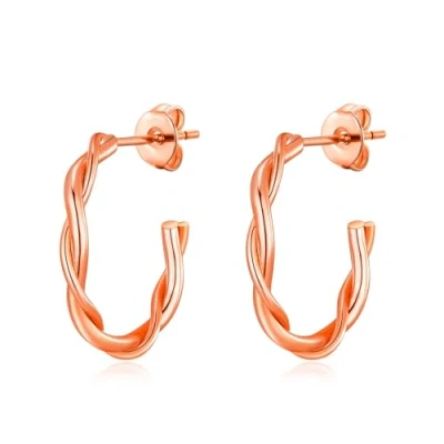 Image of Philip Jones Rose Gold Plated 20mm Twisted Hoop Earrings
