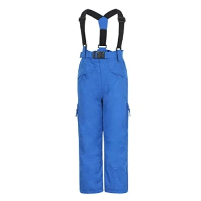 Image of Trespass Marvelous, Blue, 3/4, Warm Padded Waterproof Ski Trousers with Gaiters, Ankle Zips &amp; Side Vents Kids Unisex, Age 3 4, Blue