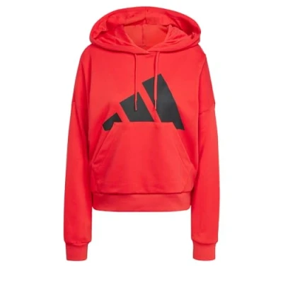 Image of adidas Women&#039;s ESSENTIALS BIG LOGO FRENCH TERRY LOOSE HOODIE, Pure Ruby/Black, S