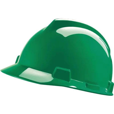 Image of MSA GV141 V Gard Safety Helmet, PushKey Sliding Suspension, Green