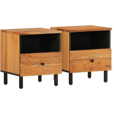 Image of vidaXL Bedside Cabinets 2 pcs 40x33x46 cm Solid Wood Acacia