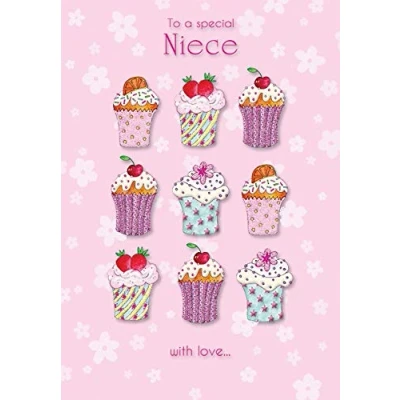 Image of Piccadilly Greetings Modern Birthday Card Niece 7 x 5 inches
