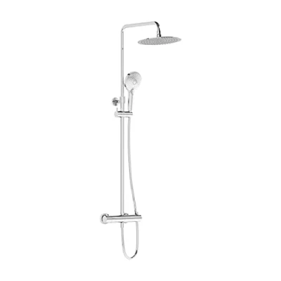Image of VitrA Shower System with Thermostatic Mixer Set Safe Touch Bar. Unit Four Water Flows and Saving Features. Suitable for Low to Medium Pressure Areas