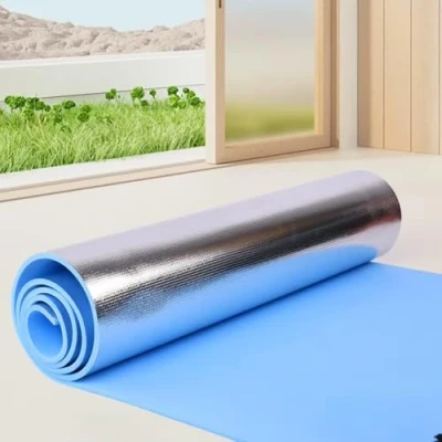 Image of Homezone® Single Compact Waterproof Roll Up Mattress Thermal Insulated Foam Camping Mat Or Exercise Portable Festival Bed Sleeping Foil Multifunctional Yoga