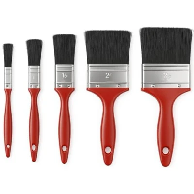 Image of Xtremeauto 5pc Paint Brush Set Synthetic Bristle Brushes for Emulsion, Gloss, Varnish &amp; Stains Ergonomic Handles Sizes: 0.5, 1, 1.5, 2, 2.5 Ideal DIY Craft Projects (5 Piece)