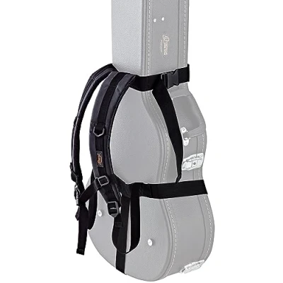 Image of Ortega Guitars Backpack Strap with Padded Shoulder Straps for Shaped Hard Cases Black (OBPS)