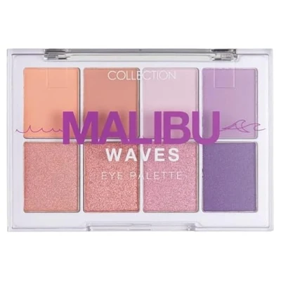 Image of Collection Cosmetics Intensely Pigmented Colour Eye Shadow Palette with 8 Stunning Shades, Matte and Metallic, Malibu Waves