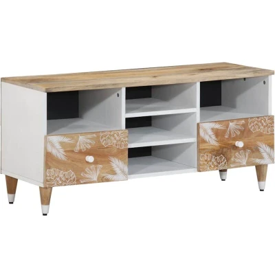 Image of vidaXL TV Cabinet 100x33.5x46 cm Solid Wood Mango
