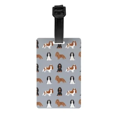 Image of Luggage Tags,PVC Name Tag Travel Suitcase Identifier ID Tags Durable Label,Cavalier King Charles Spaniel Dog