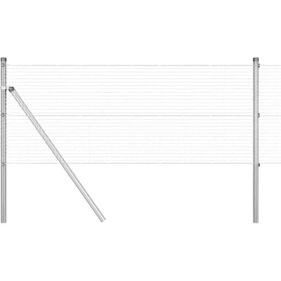 Image of vidaXL Fence Post Set of 2 Galvanised steel 10 x 0.5 m