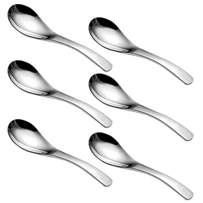 Image of Set of 6, Heavy Duty Soup Spoons, SourceTon Stainless Steel Table Spoons 5.8 Inches