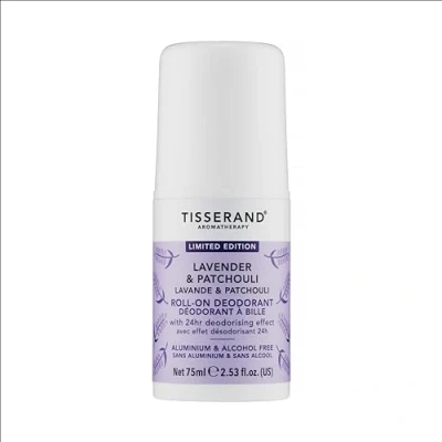 Image of Tisserand Natural Roll On Deodorant Lavender &amp; Patchouli Unisex 75ml Organic Long Lasting Protection 1 x Bottle