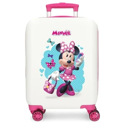 Image of Joumma Disney Minnie Good Mood Cabin Suitcase White 33 x 50 20 cm Rigid ABS Side Combination Lock 28.4L 2 kg 4 Double Wheels Luggage Hand, White,