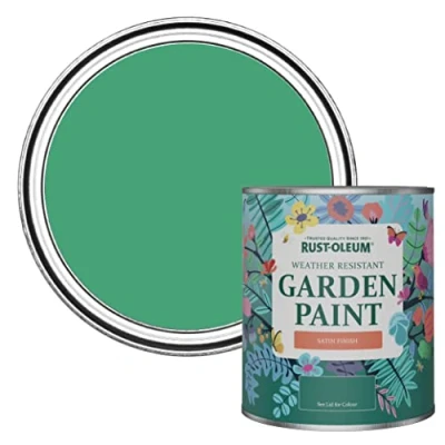 Image of Rust Oleum Green Mould Resistant Garden Paint In Satin Finish Emerald 750ml