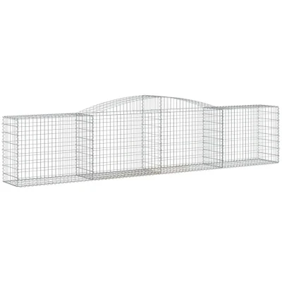 Image of vidaXL Arched Gabion Baskets 9 pcs 400x50x80/100 cm Galvanised Iron