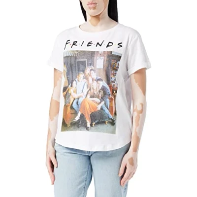 Image of Friends Women&#039;s Characters T Shirt, White (White White), M UK