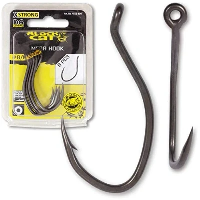 Image of Black Cat Mega Hook DG Size 6/0 (6 pieces) Catfish tackle hooks