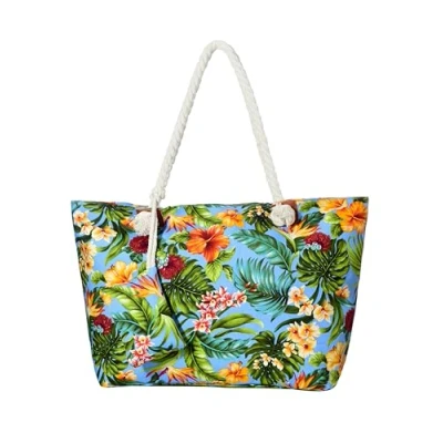 Image of DonDon Large beach bag for women with zip Waterproof Pool tote bags South Sea Flowers