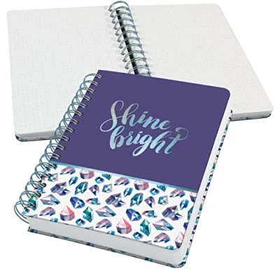 Image of SIGEL JN617 Jolie Spiral notebook, Fairy Gems, dotted (dot grid), 120 gsm, 16,8 x 21,5 cm, hardcover, 240 pages, Pink, violet, Blue