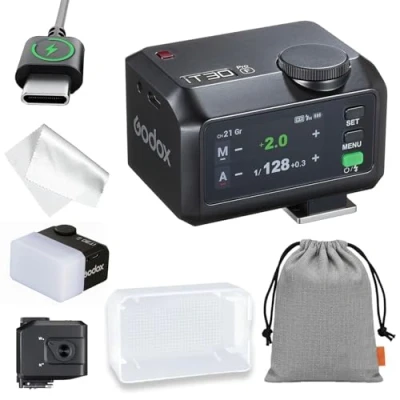 Image of Godox iT30Pro F TTL Mini Camera Flash with White Diffuser, iT30 Pro 2.4G HSS 1/8000s Wireless Flash, Compatible Fujifilm X100VI XT5 XM5 XT30 II XT50 XS20 XS10 X E4 T4 T3 GFX50R