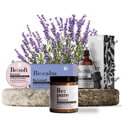 Image of Be:Calm Pet Bundle Soothing and Nourishing for Soft Skin, Glossy Coats, Happier Pets, Tested on Humans, Natural Grooming Care, with Essential Oils, Made in the UK Be:Loved (Set of 4)