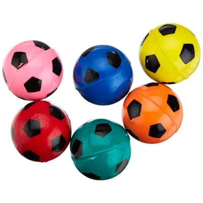 Image of Baker Ross P2609 Football High Bounce Bouncy Jet Balls (Pack Of 6) For Kids Party Bag Fillers